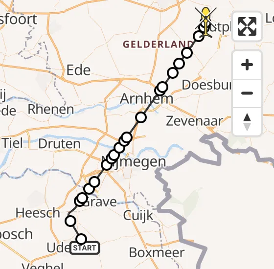Vlucht Traumahelikopter PH-LLN van Vliegbasis Volkel naar Empe op zondag 4 augustus 2024 15:52