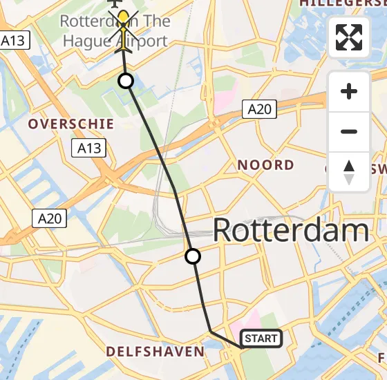 Vlucht Traumahelikopter PH-UMC van Erasmus MC naar Rotterdam The Hague Airport op zondag 4 augustus 2024 16:03