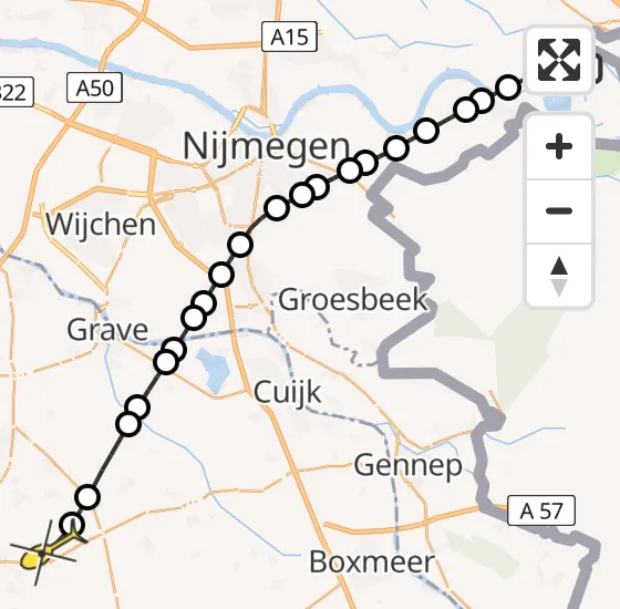 Vlucht Traumahelikopter PH-LLN van Herwen naar Vliegbasis Volkel op zondag 4 augustus 2024 16:19