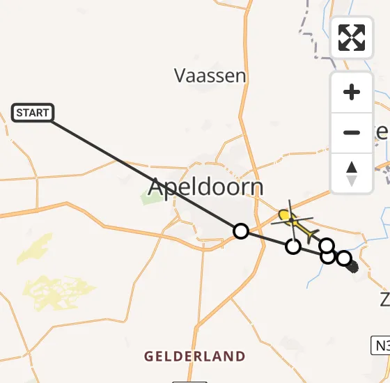 Vlucht Politiehelikopter PH-PXB van Uddel naar Klarenbeek op zondag 4 augustus 2024 16:30