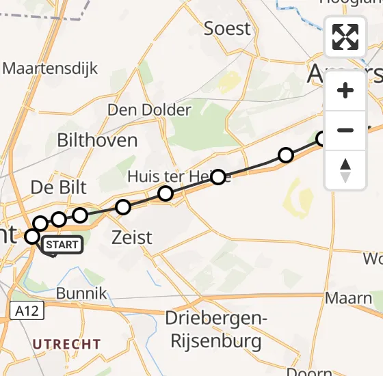 Vlucht Traumahelikopter PH-DOC van Universitair Medisch Centrum Utrecht naar Amersfoort op zondag 4 augustus 2024 16:58