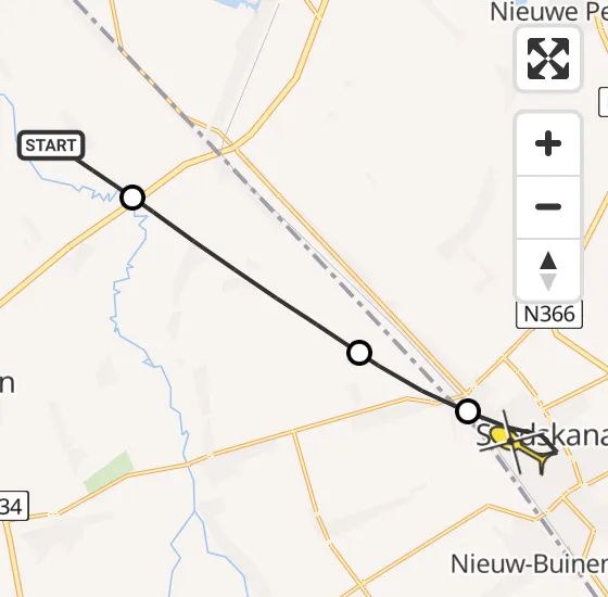 Vlucht Traumahelikopter PH-MAA van Eexterveen naar Stadskanaal op zondag 4 augustus 2024 17:17