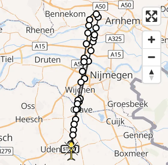 Vlucht Traumahelikopter PH-LLN van Vliegbasis Volkel naar Vliegbasis Volkel op zondag 4 augustus 2024 18:31