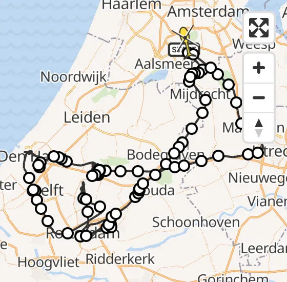 Vlucht Politiehelikopter PH-PXY van Aalsmeer naar Amstelveen op zondag 4 augustus 2024 20:38
