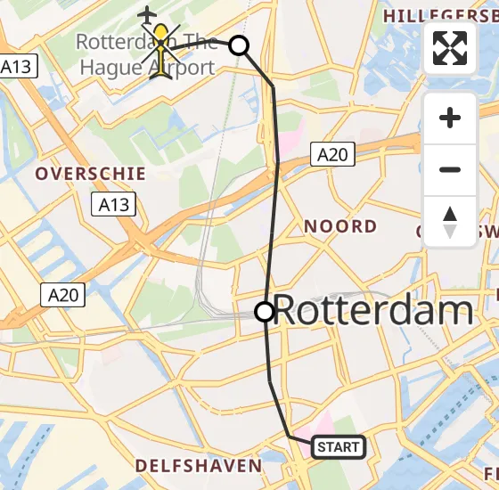 Vlucht Traumahelikopter PH-UMC van Erasmus MC naar Rotterdam The Hague Airport op maandag 5 augustus 2024 7:46