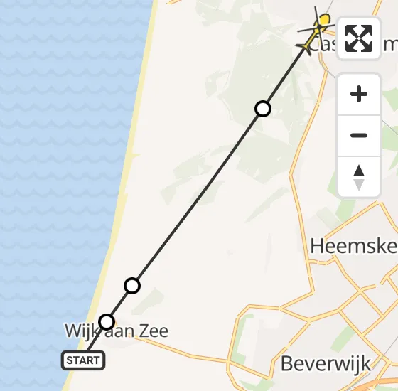 Vlucht Politiehelikopter PH-PXE van Velsen-Noord naar Castricum op maandag 5 augustus 2024 10:46