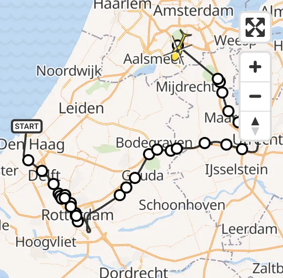 Vlucht Politiehelikopter PH-PXB van Den Haag naar Amstelveen op maandag 5 augustus 2024 16:06