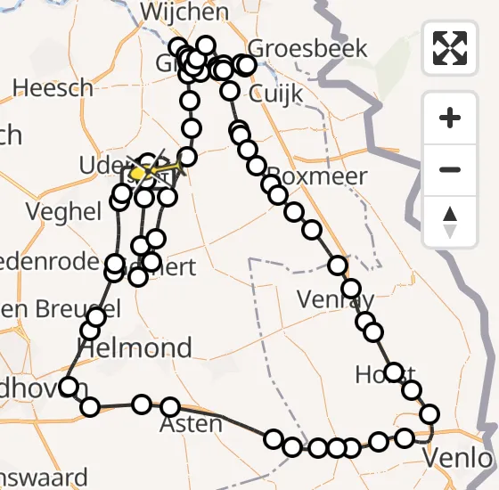 Vlucht Politiehelikopter PH-PXA van Vliegbasis Volkel naar Vliegbasis Volkel op maandag 5 augustus 2024 16:22