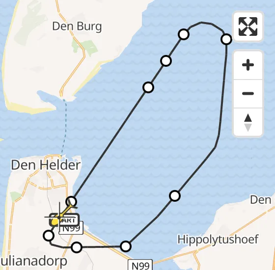 Vlucht Kustwachthelikopter PH-SAR van Vliegveld De Kooy naar Vliegveld De Kooy op maandag 5 augustus 2024 16:49