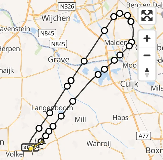 Vlucht Traumahelikopter PH-LLN van Vliegbasis Volkel naar Vliegbasis Volkel op maandag 5 augustus 2024 17:11