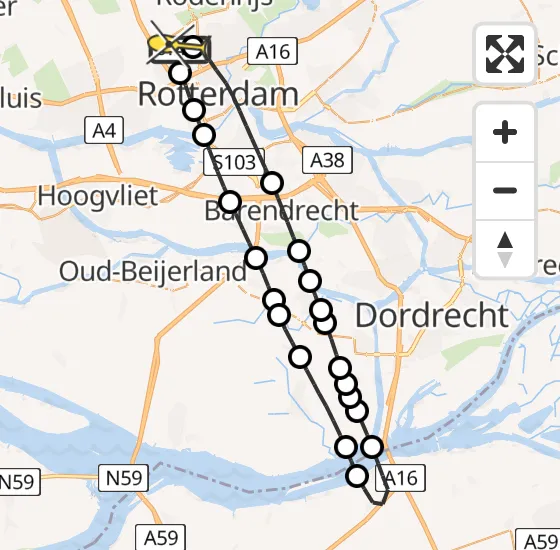 Vlucht Traumahelikopter PH-UMC van Rotterdam The Hague Airport naar Rotterdam The Hague Airport op maandag 5 augustus 2024 18:02