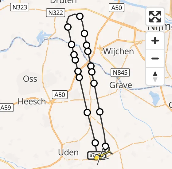 Vlucht Traumahelikopter PH-LLN van Vliegbasis Volkel naar Vliegbasis Volkel op maandag 5 augustus 2024 18:08