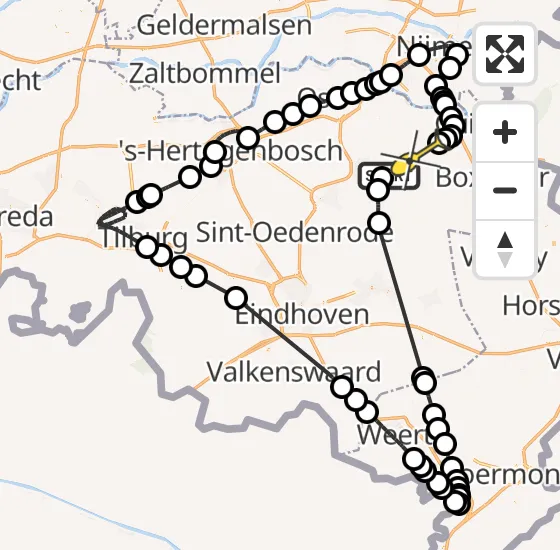 Vlucht Politiehelikopter PH-PXA van Vliegbasis Volkel naar Mill op maandag 5 augustus 2024 20:28