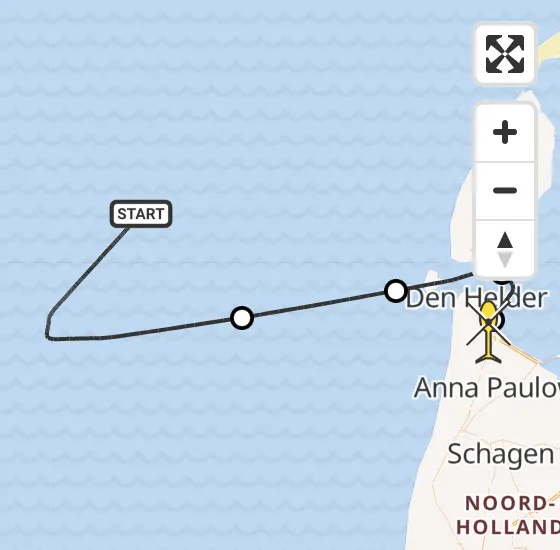 Vlucht Kustwachthelikopter PH-SAR van  naar Vliegveld De Kooy op maandag 5 augustus 2024 21:37