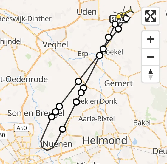 Vlucht Traumahelikopter PH-LLN van Vliegbasis Volkel naar Vliegbasis Volkel op donderdag 8 augustus 2024 11:25