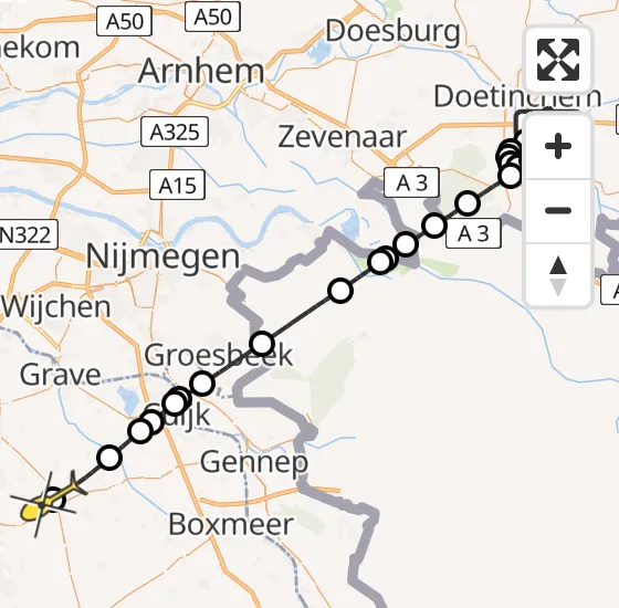 Vlucht Politiehelikopter PH-PXA van Doetinchem naar Odiliapeel op donderdag 8 augustus 2024 21:51