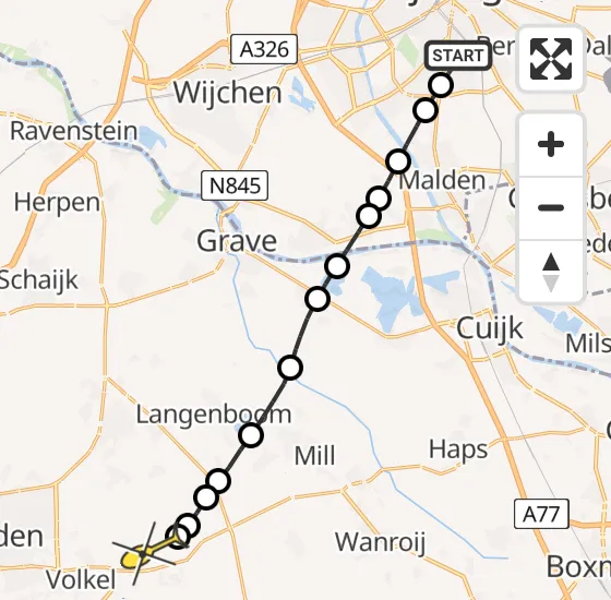 Vlucht Traumahelikopter PH-LLN van Radboud Universitair Medisch Centrum naar Vliegbasis Volkel op vrijdag 9 augustus 2024 2:17