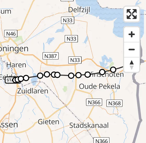 Vlucht Traumahelikopter PH-TTR van Groningen Airport Eelde naar Nieuw Beerta op vrijdag 9 augustus 2024 7:59