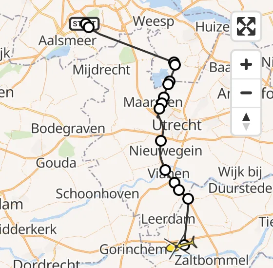 Vlucht Politiehelikopter PH-PXE van Schiphol naar Herwijnen op vrijdag 9 augustus 2024 8:03