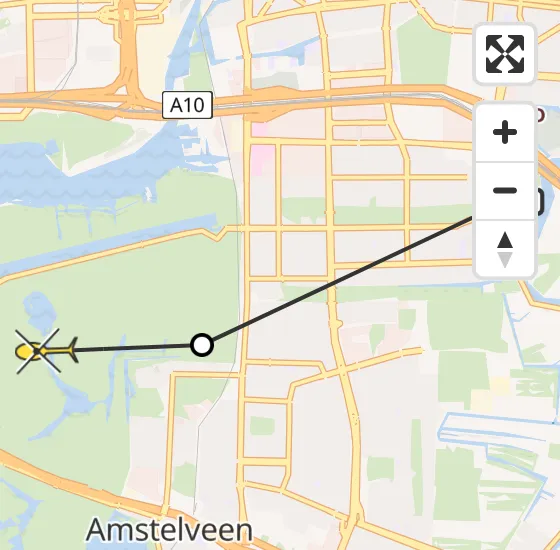 Vlucht Politiehelikopter PH-PXB van Amsterdam naar Amstelveen op vrijdag 9 augustus 2024 8:05