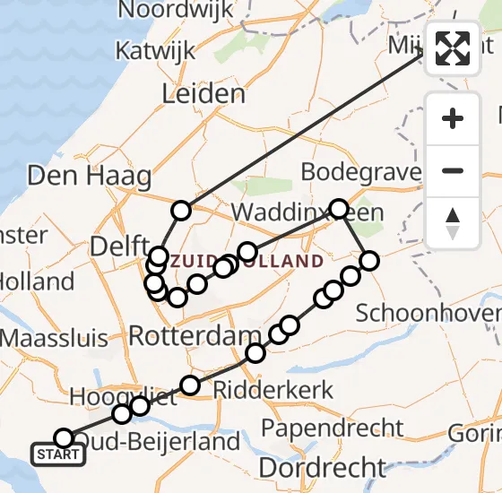 Vlucht Politiehelikopter PH-PXE van Zuidland naar Mijdrecht op vrijdag 9 augustus 2024 8:55