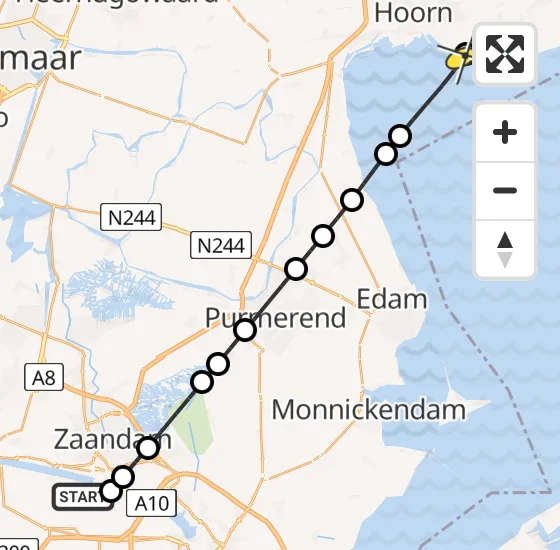 Vlucht Traumahelikopter PH-DOC van Amsterdam Heliport naar Schellinkhout op vrijdag 9 augustus 2024 12:59