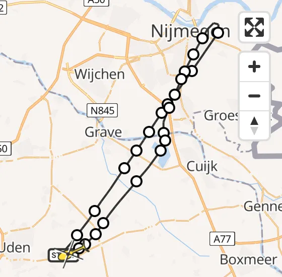 Vlucht Traumahelikopter PH-LLN van Vliegbasis Volkel naar Vliegbasis Volkel op vrijdag 9 augustus 2024 16:50