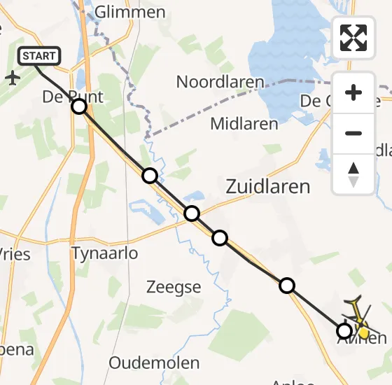 Vlucht Traumahelikopter PH-TTR van Groningen Airport Eelde naar Annen op vrijdag 9 augustus 2024 17:27