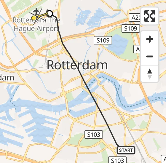 Vlucht Traumahelikopter PH-UMC van Rotterdam naar Rotterdam The Hague Airport op vrijdag 9 augustus 2024 17:30