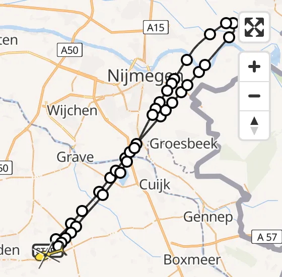 Vlucht Traumahelikopter PH-LLN van Vliegbasis Volkel naar Vliegbasis Volkel op vrijdag 9 augustus 2024 17:52