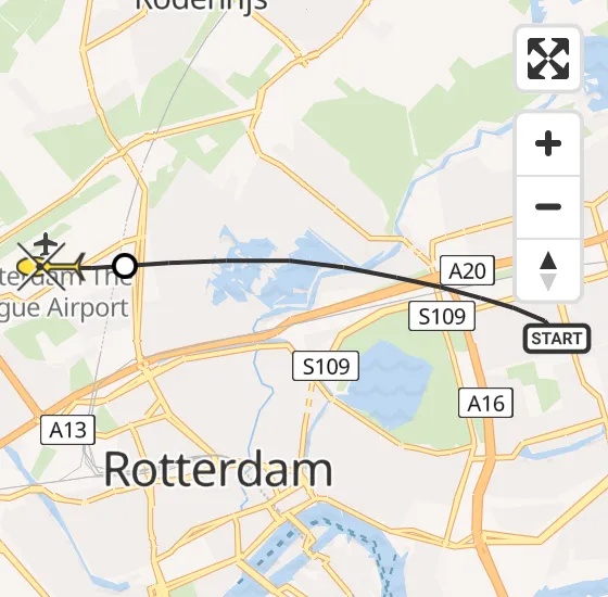 Vlucht Traumahelikopter PH-UMC van Rotterdam naar Rotterdam The Hague Airport op vrijdag 9 augustus 2024 20:34