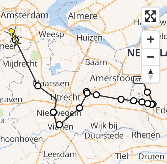 Vlucht Politiehelikopter PH-PXE van Barneveld naar Amstelveen op vrijdag 9 augustus 2024 21:03