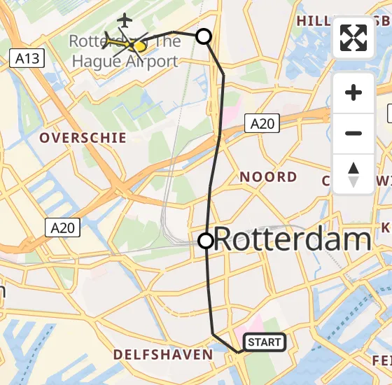 Vlucht Traumahelikopter PH-UMC van Erasmus MC naar Rotterdam The Hague Airport op zaterdag 10 augustus 2024 4:01