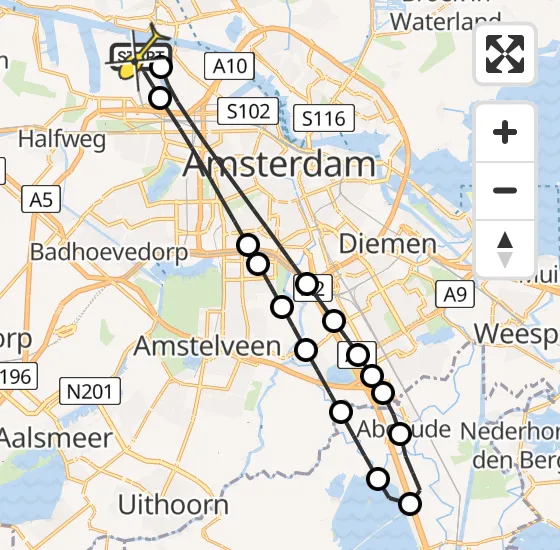 Vlucht Traumahelikopter PH-DOC van Amsterdam Heliport naar Amsterdam Heliport op zaterdag 10 augustus 2024 4:27