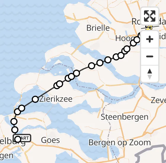 Vlucht Kustwachthelikopter PH-NCG van Vliegveld Midden-Zeeland naar Erasmus MC op zaterdag 10 augustus 2024 10:09