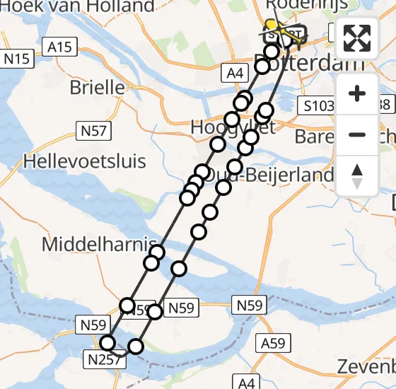 Vlucht Traumahelikopter PH-UMC van Rotterdam The Hague Airport naar Rotterdam The Hague Airport op zaterdag 10 augustus 2024 10:25