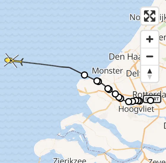 Vlucht Kustwachthelikopter PH-NCG van Erasmus MC naar  op zaterdag 10 augustus 2024 10:40