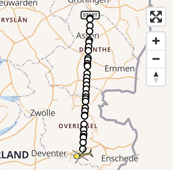 Vlucht Traumahelikopter PH-TTR van Groningen Airport Eelde naar Markelo op zaterdag 10 augustus 2024 10:52