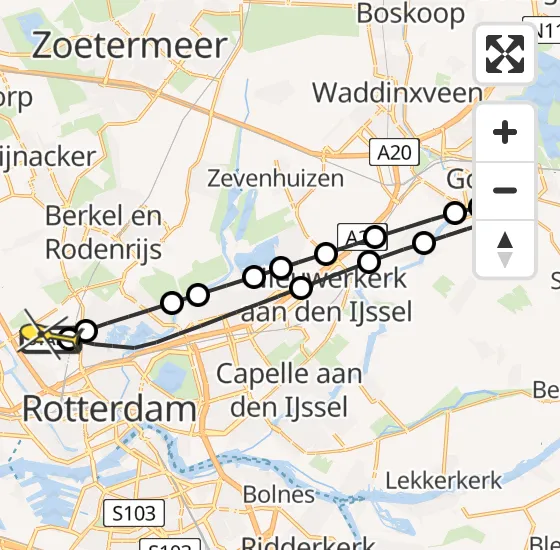 Vlucht Traumahelikopter PH-UMC van Rotterdam The Hague Airport naar Rotterdam The Hague Airport op zaterdag 10 augustus 2024 12:42