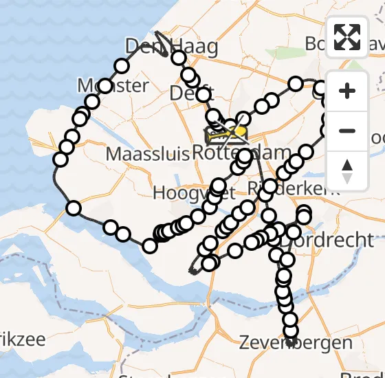 Vlucht Politiehelikopter PH-PXD van Rotterdam The Hague Airport naar Rotterdam The Hague Airport op zaterdag 10 augustus 2024 15:56