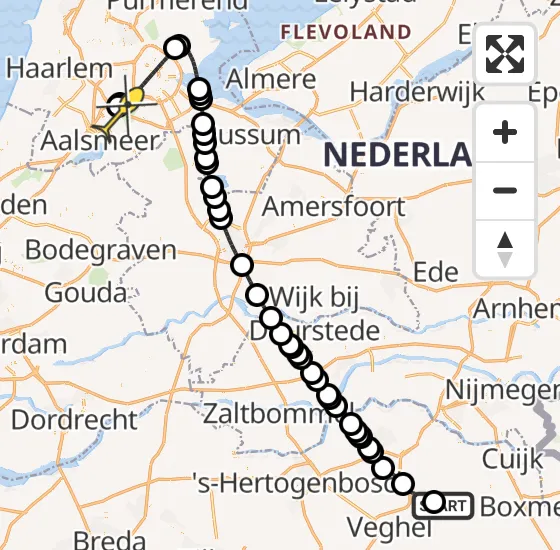 Vlucht Politiehelikopter PH-PXF van Vliegbasis Volkel naar Schiphol op zaterdag 10 augustus 2024 18:26