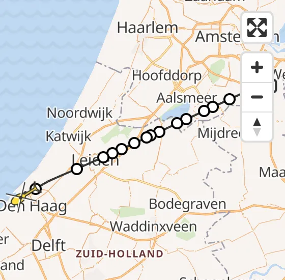 Vlucht Traumahelikopter PH-DOC van Academisch Medisch Centrum (AMC) naar Den Haag op zaterdag 10 augustus 2024 21:28