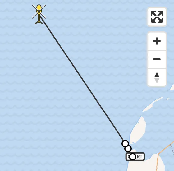 Vlucht Kustwachthelikopter PH-SAR van Vliegveld De Kooy naar  op zondag 11 augustus 2024 2:17