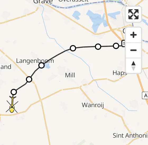 Vlucht Traumahelikopter PH-LLN van Cuijk naar Vliegbasis Volkel op zondag 11 augustus 2024 12:20