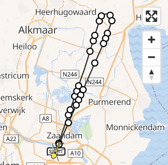 Vlucht Traumahelikopter PH-DOC van Amsterdam Heliport naar Amsterdam Heliport op zondag 11 augustus 2024 12:35