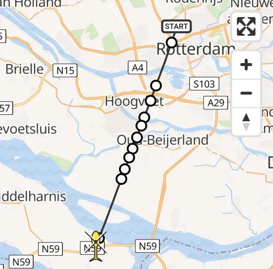 Vlucht Traumahelikopter PH-UMC van Rotterdam The Hague Airport naar Den Bommel op zondag 11 augustus 2024 15:02