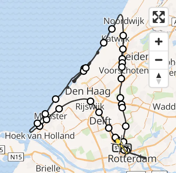 Vlucht Politiehelikopter PH-PXD van Rotterdam The Hague Airport naar Rotterdam The Hague Airport op zondag 11 augustus 2024 15:15