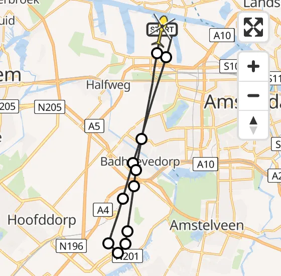 Vlucht Traumahelikopter PH-DOC van Amsterdam Heliport naar Amsterdam Heliport op zondag 11 augustus 2024 18:17