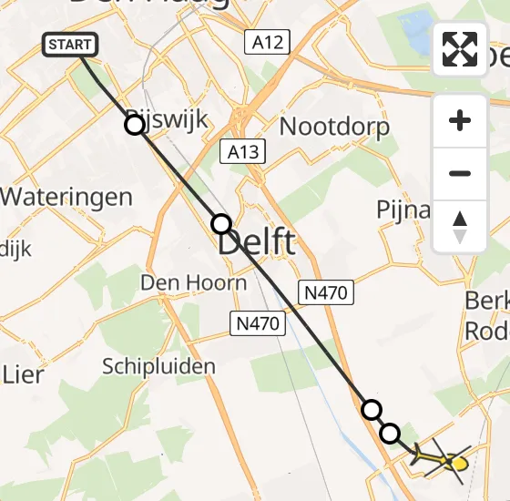 Vlucht Traumahelikopter PH-UMC van Den Haag naar Rotterdam The Hague Airport op zondag 11 augustus 2024 18:19