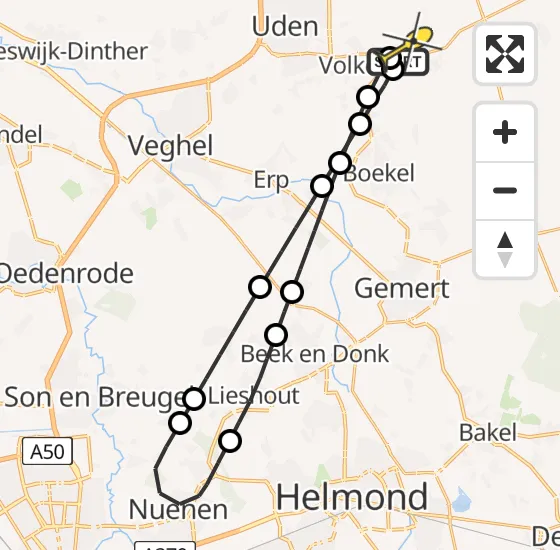 Vlucht Traumahelikopter PH-LLN van Vliegbasis Volkel naar Vliegbasis Volkel op zondag 11 augustus 2024 19:10